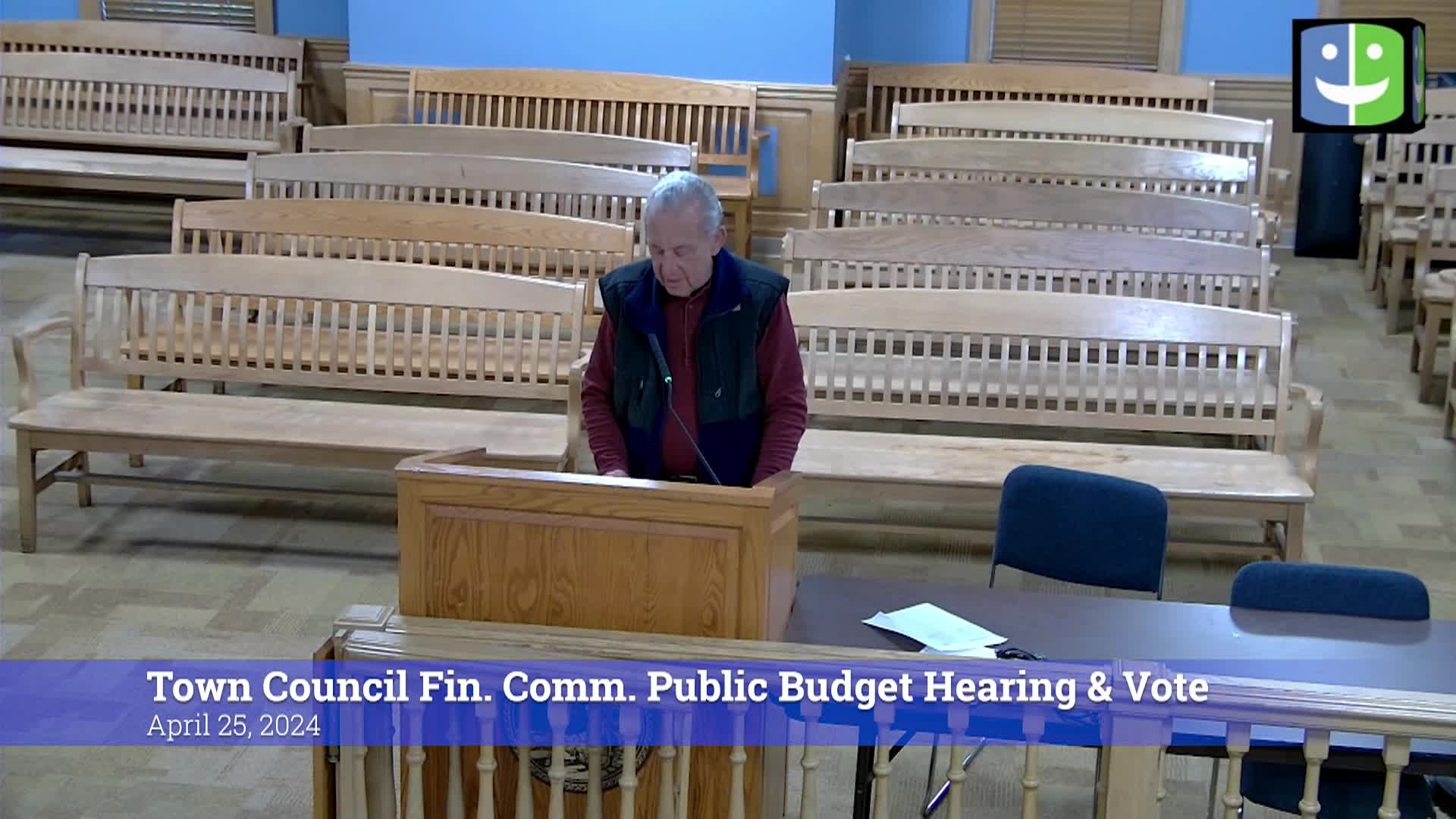 Thumbnail image for Town Council Finance Committee 4/25/24 Public Hearing & Budget Vote