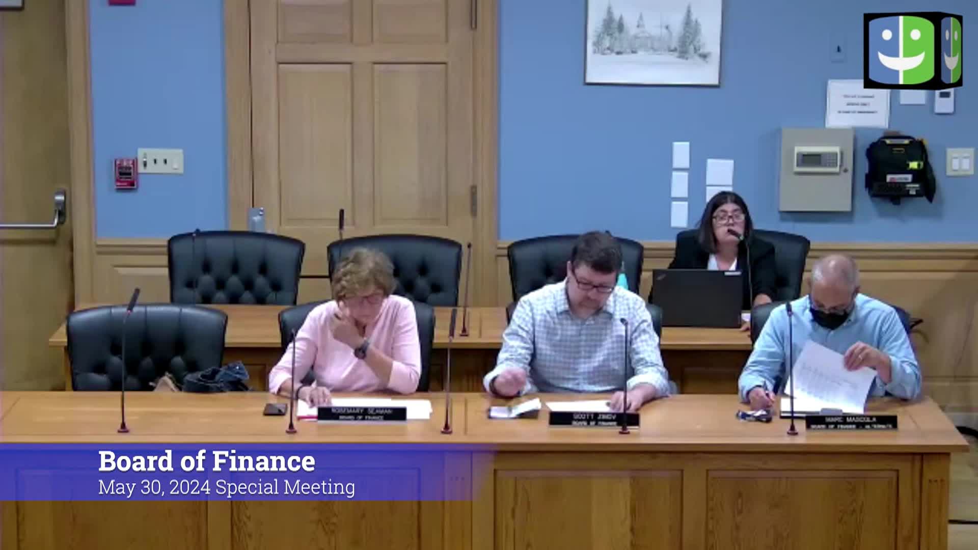 Thumbnail image for Board of Finance 5/30/24 Special Meeting (setting the mill rate)