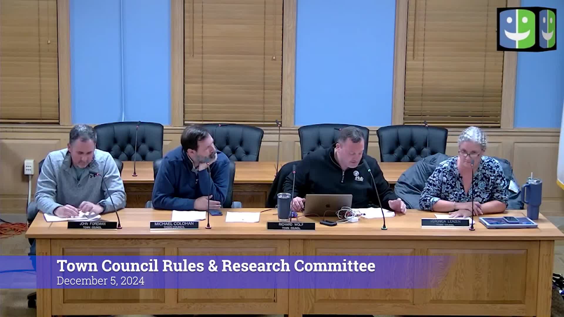 Thumbnail image for Town Council Rules & Research Committee 12/5/24 Meeting