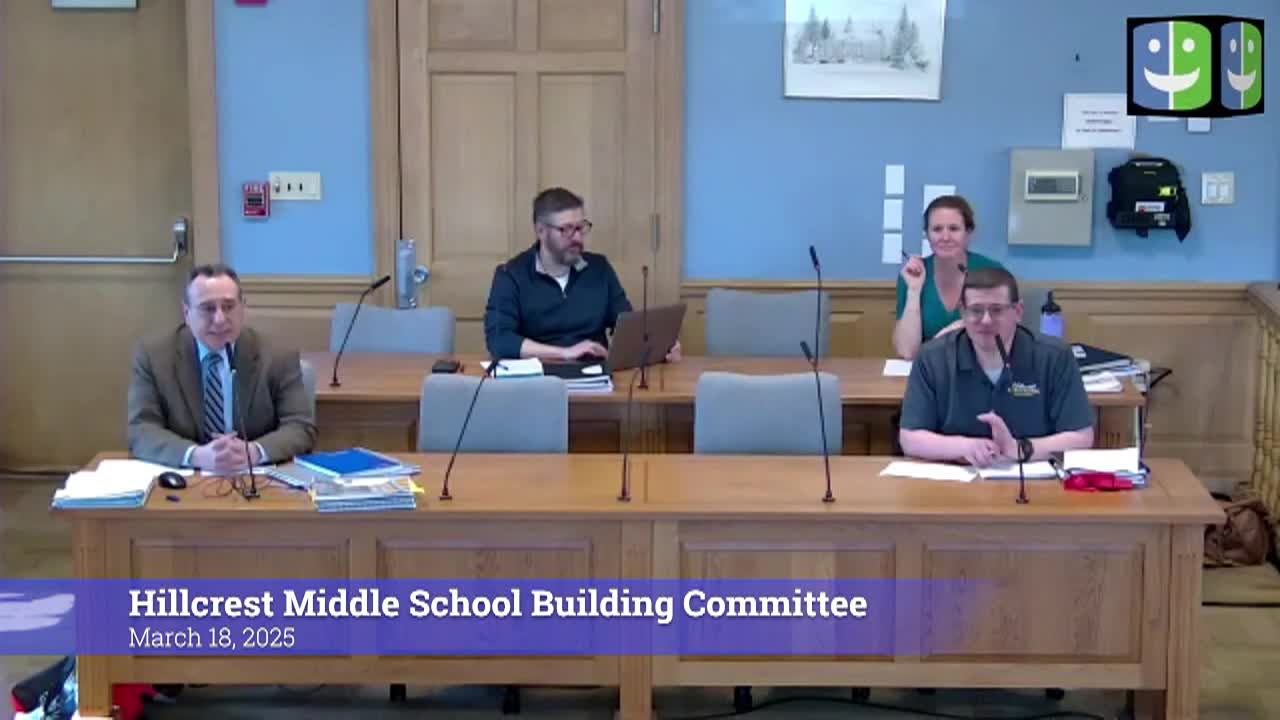 Thumbnail image for Hillcrest Middle School Building Committee 3/18/25 Meeting