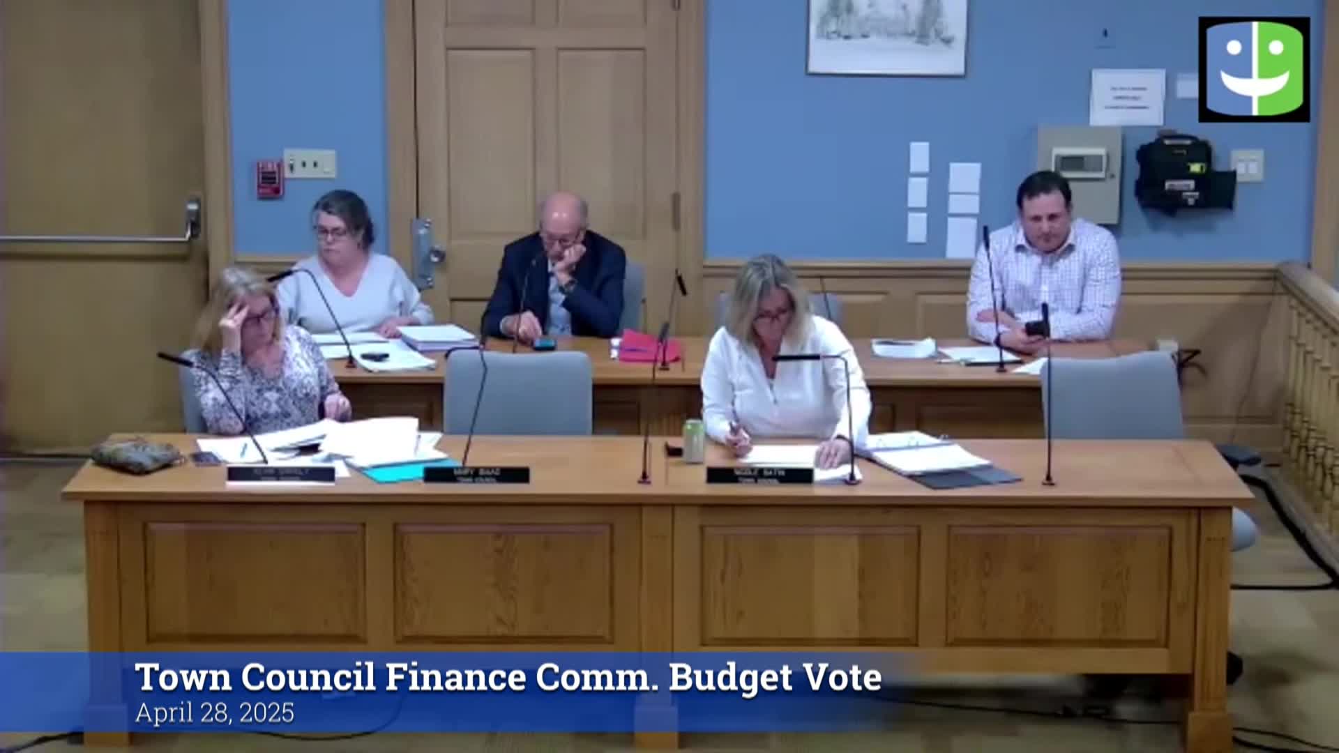 Thumbnail image for Town Council Finance Committee 4/28/25 Budget Vote