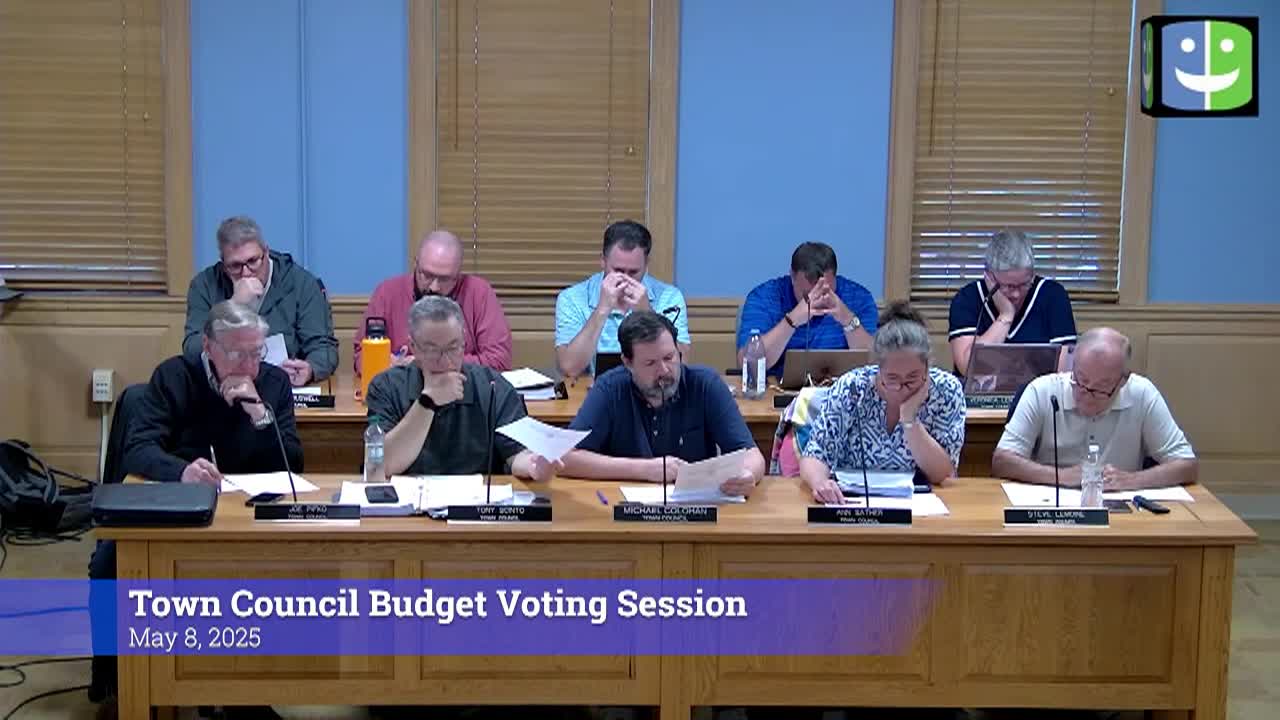 Thumbnail image for Town Council 5/8/25 Budget Voting Session