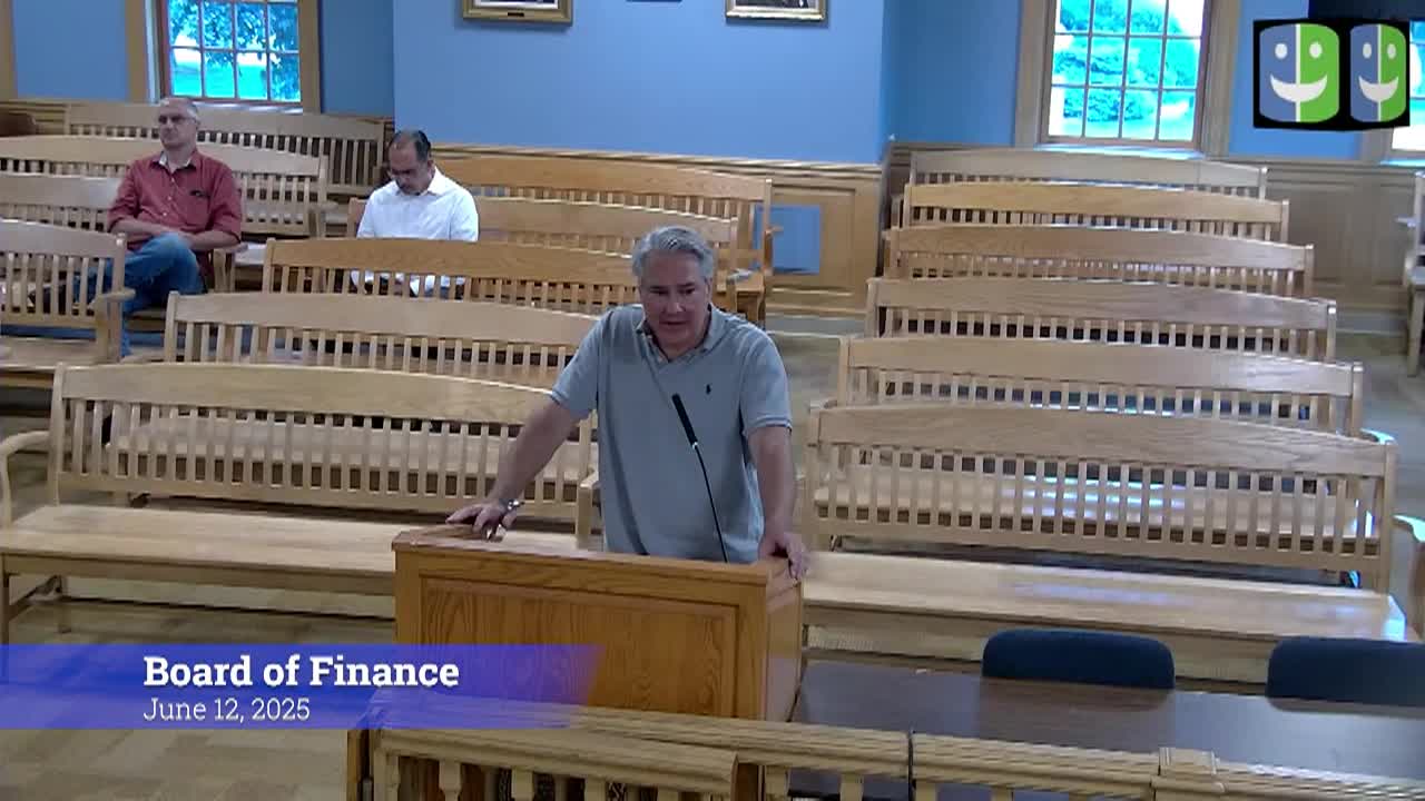 Thumbnail image for Board of Finance 6/12/25 Meeting