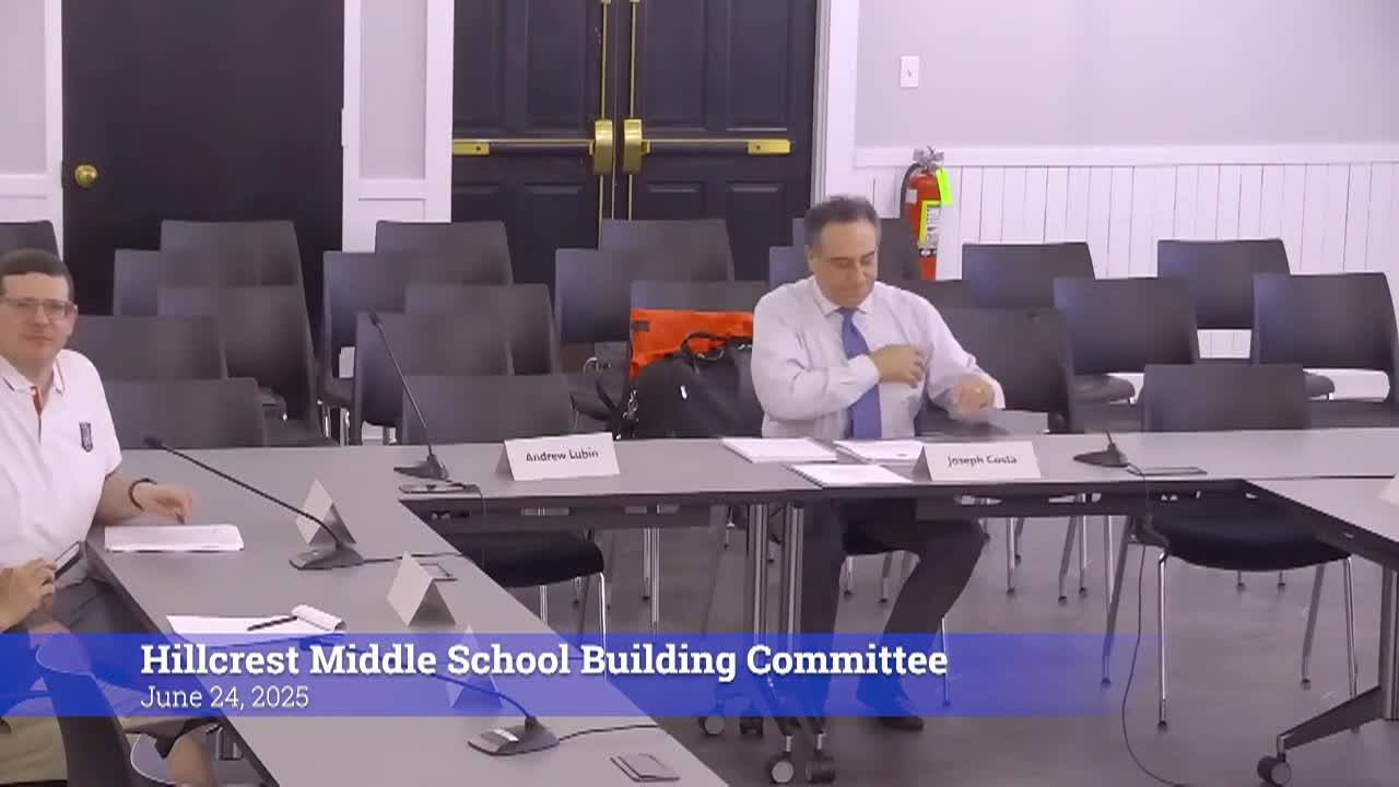 Thumbnail image for Hillcrest Middle School Building Committee 6/24/25 Meeting