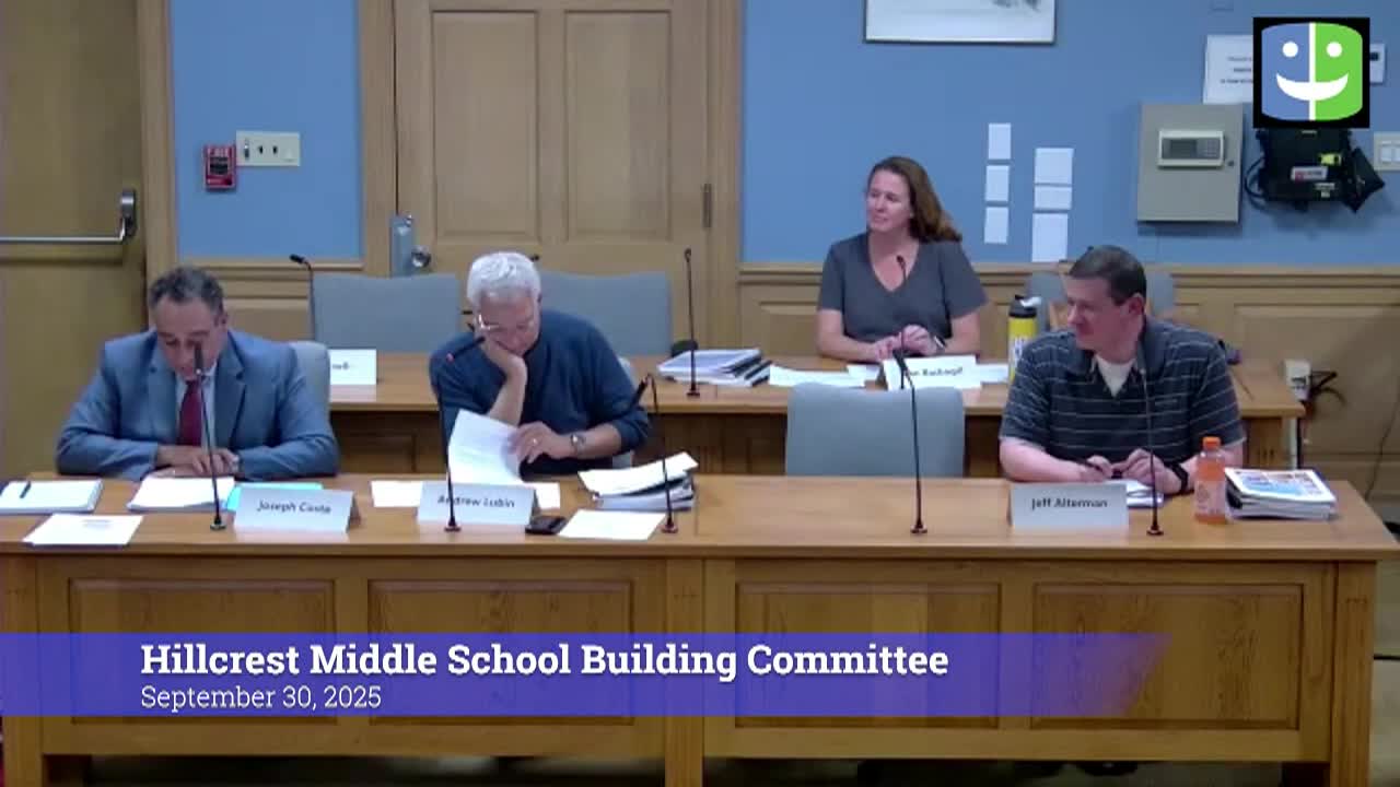 Thumbnail image for Hillcrest Middle School Building Committee 9/30/25 Meeting