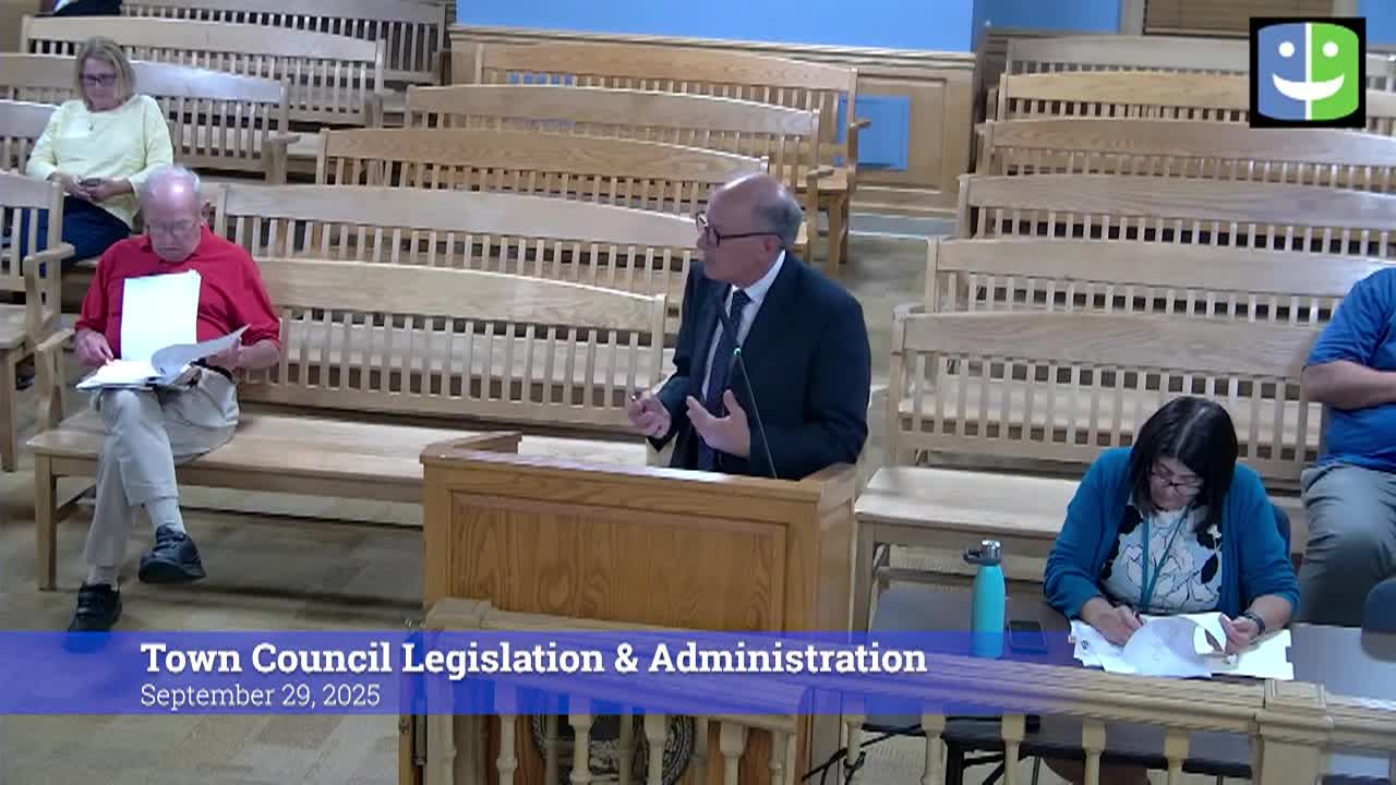 Thumbnail image for Town Council Legislation & Administration Committee 9/29/25 Meeting