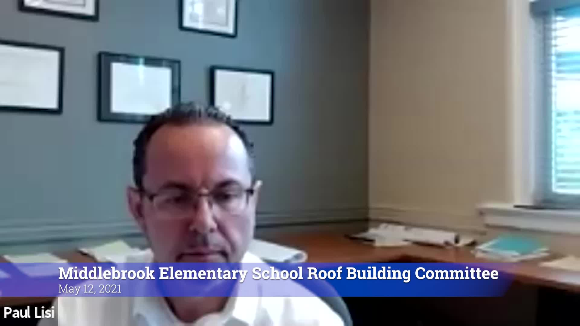 Thumbnail image for Middlebrook Elementary School Roof Building Committee 5/12/21 Meeting VOD only