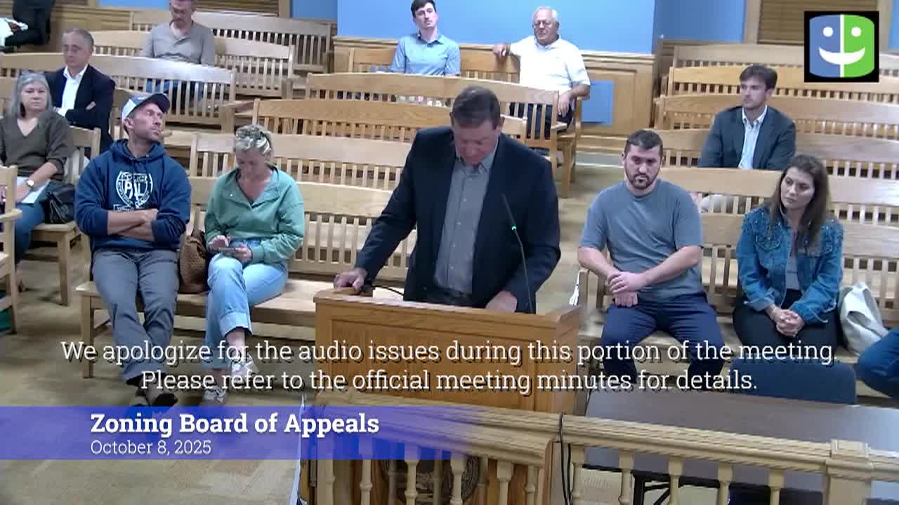 Thumbnail image for Zoning Board of Appeals 10/8/25 Meeting