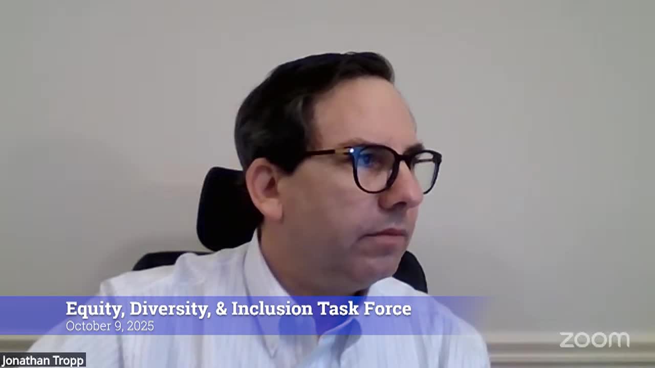 Thumbnail image for Equity, Diversity, & Inclusion Task Force 10/9/25 Meeting