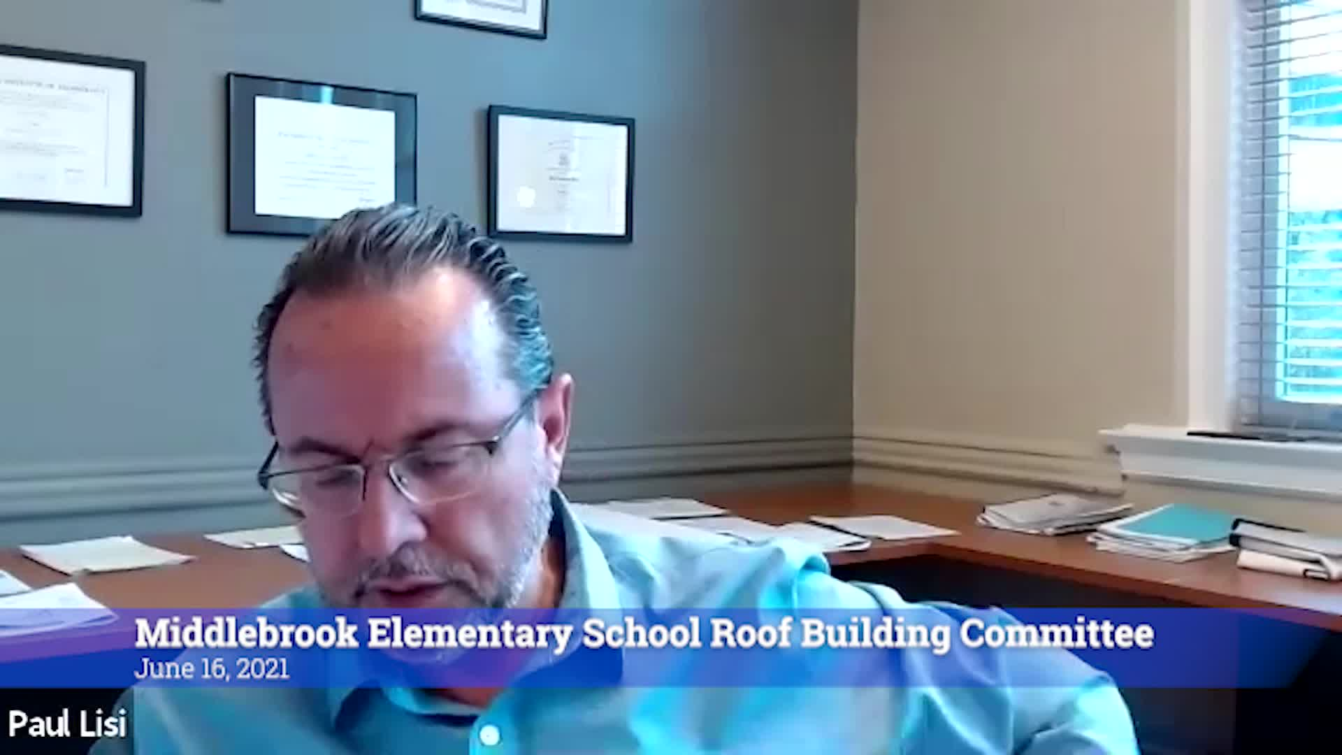 Thumbnail image for Middlebrook Elementary School Roof Building Committee 6/16/21 Meeting VOD only