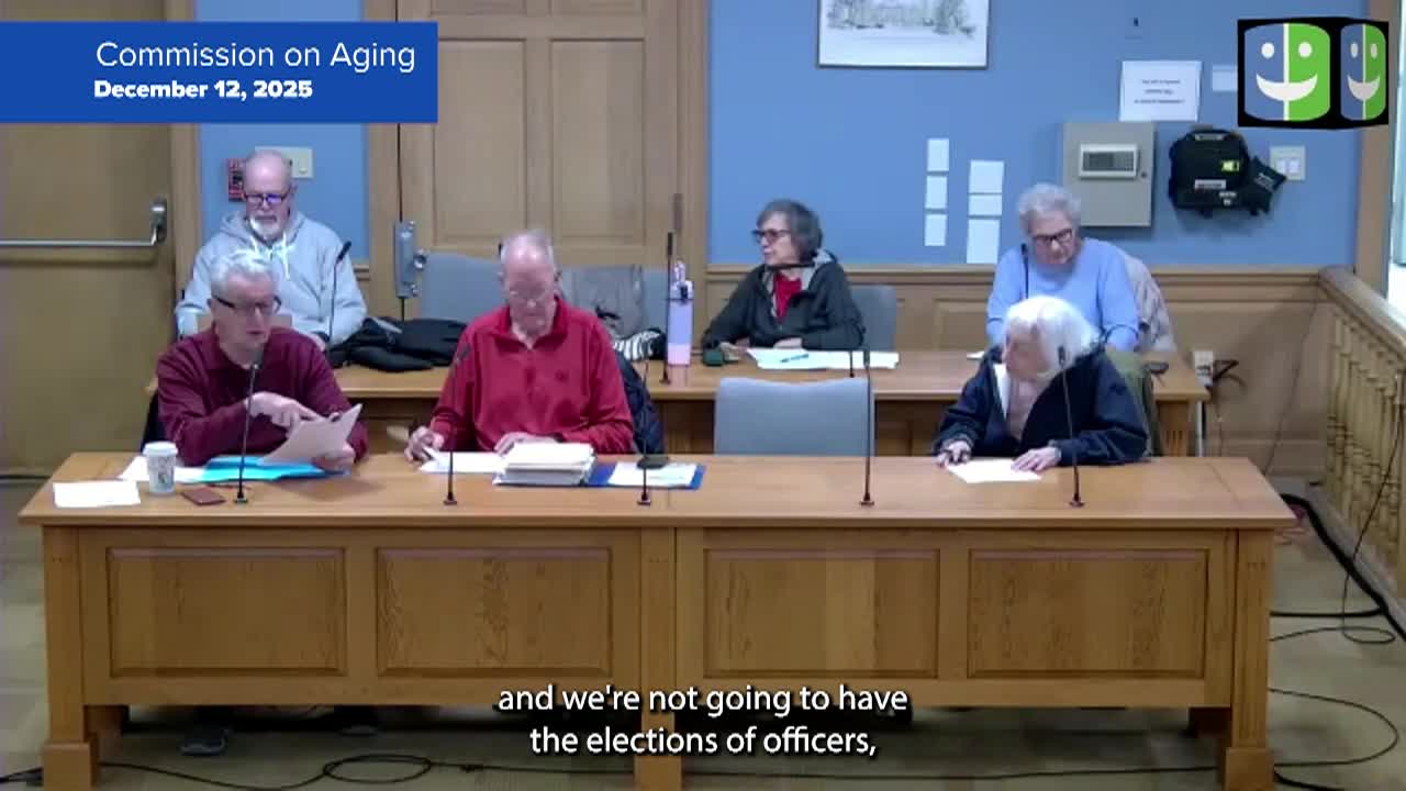 Thumbnail image for Commission on Aging 12/12/25 Meeting