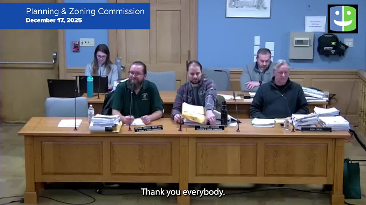 Thumbnail image for Planning & Zoning Commission 12/17/25 Meeting