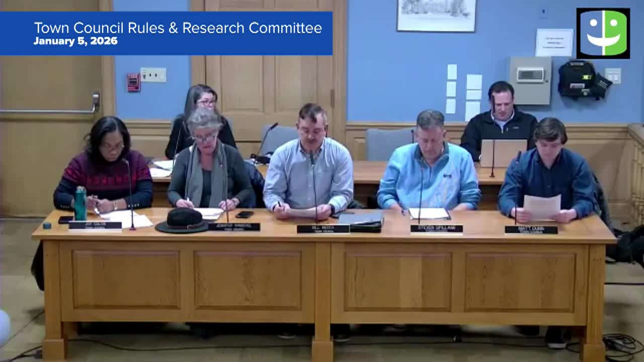 Thumbnail image for Town Council Rules & Regulations Committee 1/5/26 Meeting