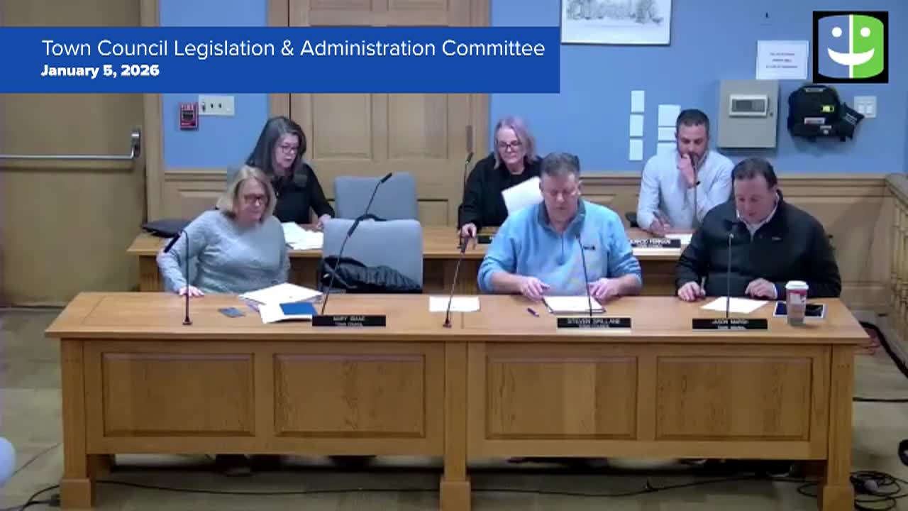 Thumbnail image for Town Council Legislation & Administration Committee 1/5/26 Meeting