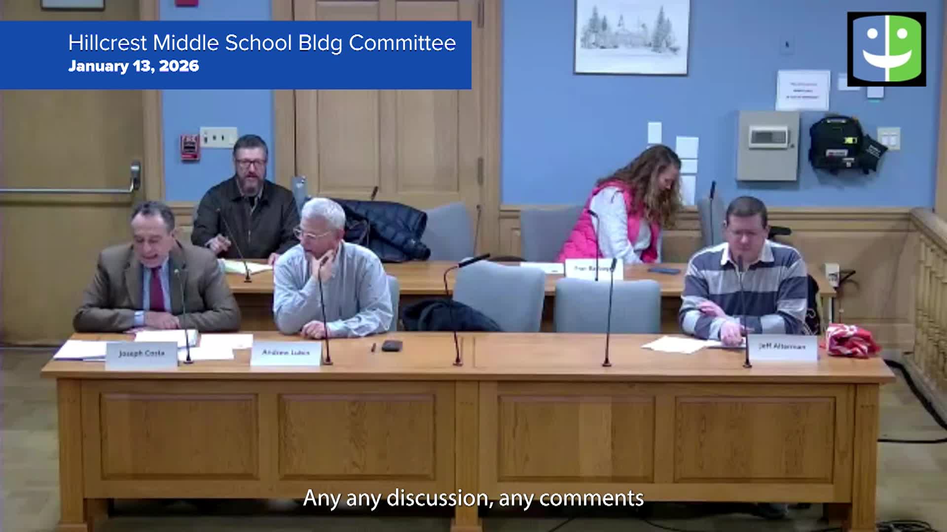 Thumbnail image for Hillcrest Middle School Building Committee 1/13/26 Meeting
