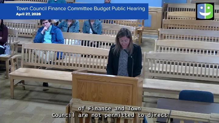 Thumbnail image for Town Council Finance Committee 4/27/26 Budget Public Hearing